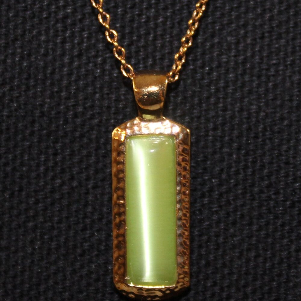 The Roman Company Gold Tone Necklace with Green Stone
